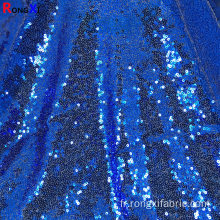 Tissu à paillettes bleu marine à petit prix 3MM